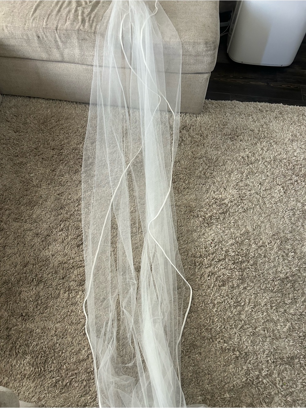 Envogue Sheer White Tulle veil